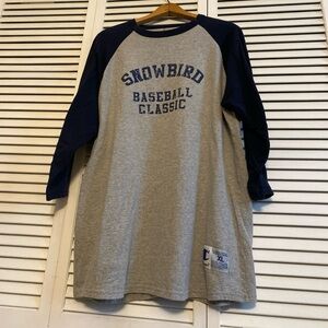 Champion Gray and Blue Long Sleeve Tee